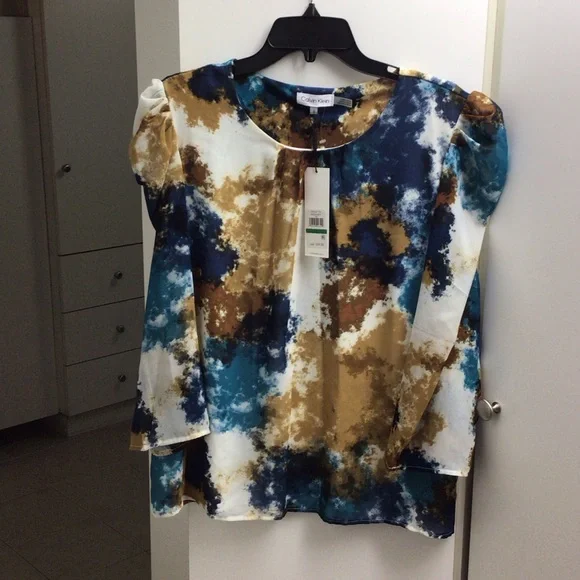Calvin Klein Multicolor Abstract Blouse - Picture 3 of 13